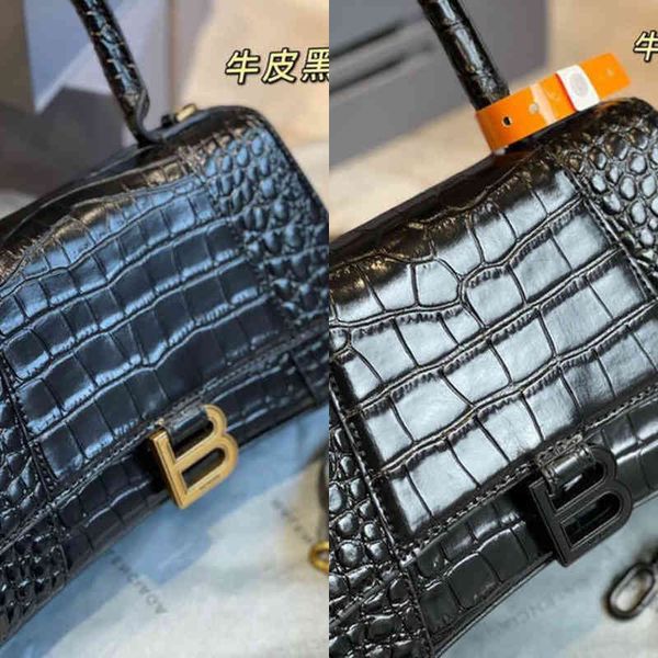 

luxury handbags designer 2022 fashion b family high version women's bag crocodile hourglass leather single shoulder diagonal handbag p2