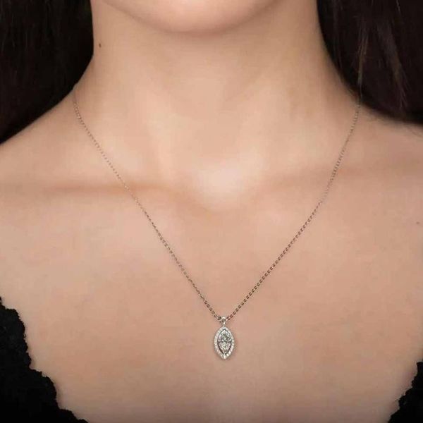 

pendant necklaces caoshi elegant marquise cut crystal stone necklace for women gorgeous women's wedding jewelry accessories wholesale b, Silver
