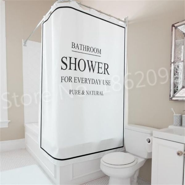 Moderno de banho de banheiro branco preto banheiro chuveiro para uso diário Conjunto nórdico à prova d'água 180x180cm Y200108