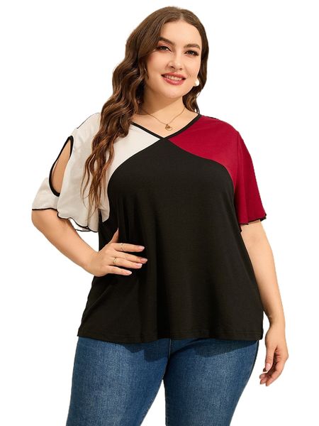 

plus colorblock cut out tee n3pk#, Black