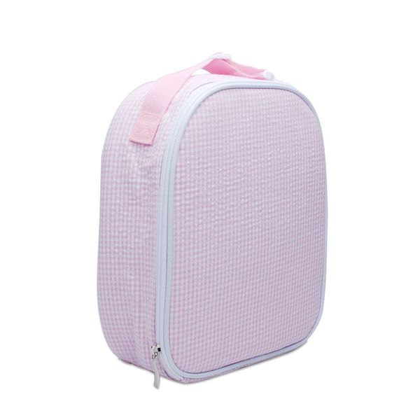 Pink Gingham Isothermic Bag Check Seersucker Lunch Bag Оптовая сумка Cooler с ручкой -оператором Domil1061860