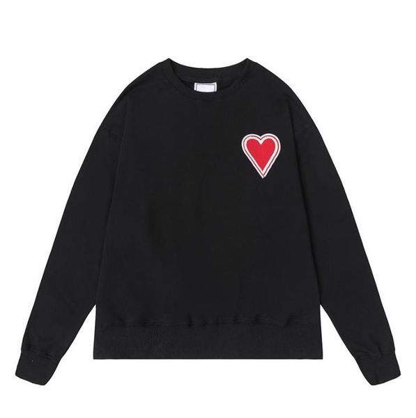 

men's hoodie and sweatshirt desiger women's long sleeve round neck plain letter heart thin coat xu5h, Black