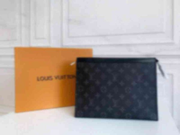 

lvs ggs bags original brand zipper 100% closure black hand clutch business luxury pocket- system-1 internal men patch hciaf