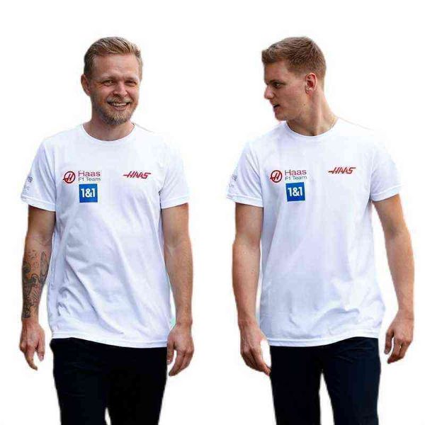 

2022 haas team official t shirts jersey f1 shirt formula one uniform moto fan plus size men's new racing suit various styles number 77, White;black