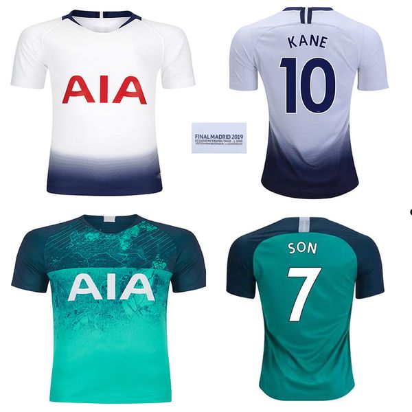 

18 19 soccer jerseys champion final version totten dele bale kane son for men jersey home white green third away eriksen lo celso lamela shi, Black;yellow