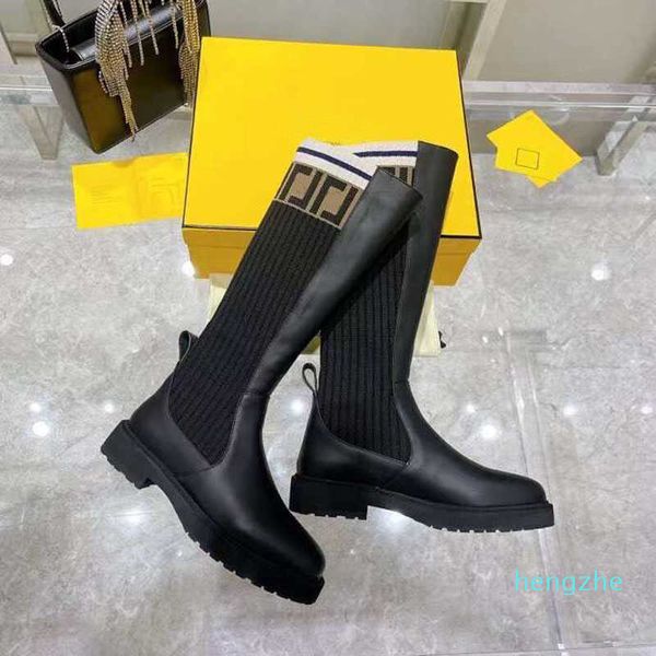 Carta de designer tricô sexy feminino botas de joelho moda meias ao ar livre