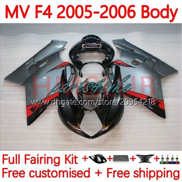 Комплект Bodys для MV Agusta F4 R312 750S 750 1000 R CC S 1000CC 05-06 Bodywork 154NO.24 312 1078 S 1+1 312R 750R 1000R Cowling 2005 2006 MA MV F4 05 06 OEM Обтекания Красный серый