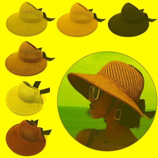 Boinas de boinas de verão feminino feminino chapéu de caçamba buckknot blowknot fita top top liso de palha macia chaps chapéus para womenberets