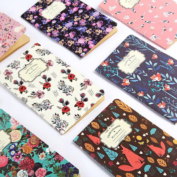 Quaderni Retro Car Line Notebook 48K Quaderno da disegno portatile dipinto a mano Blocco note in pelle bovina Cancelleria coreana Notebook Kawaii carino