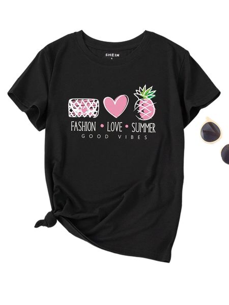 

heart and letter graphic tee i5ri#, White