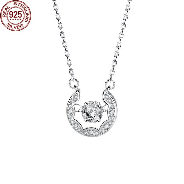 

popular design 925 silver necklace korean fashion temperament smart zircon set