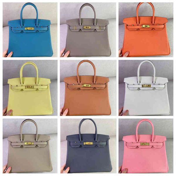 

2022 togo cowhide litchi pattern platinum bag women's buckle fashion large capacity portable
