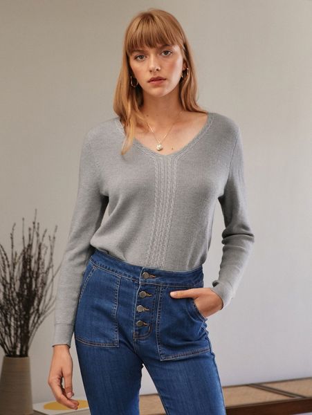 

motf premium wool mix straight fit sweater m742#, White;black