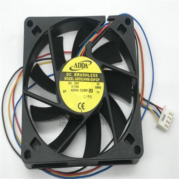 Fã de atacado: Adda 8015 original ad0824mb-d9fgp 24v 0,15a 8cm Fan de iluminação de quatro fios