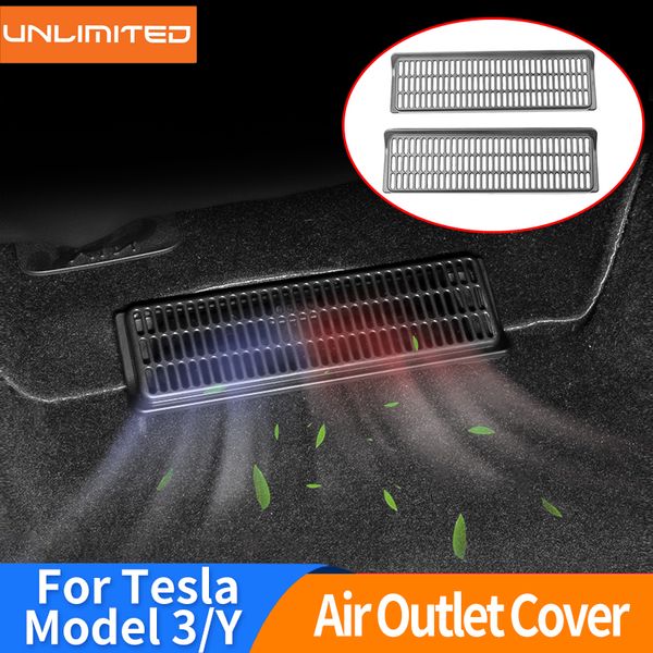 

car air outlet cover for tesla model 3 model y abs under seat air vent anti-blocking dust trim interior decoration accessories