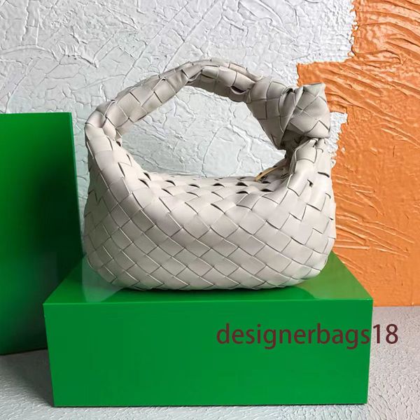 

new woven genuine leather handbag with brand luxury bags for women women's bag fashion knotted underarm round crescent moon dumpling de