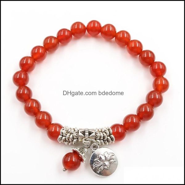 

beaded strands bracelets jewelry 10 pcs handmade weave elastic bracelet tiger eye stone round beads red agate sier plated l dhgua, Black