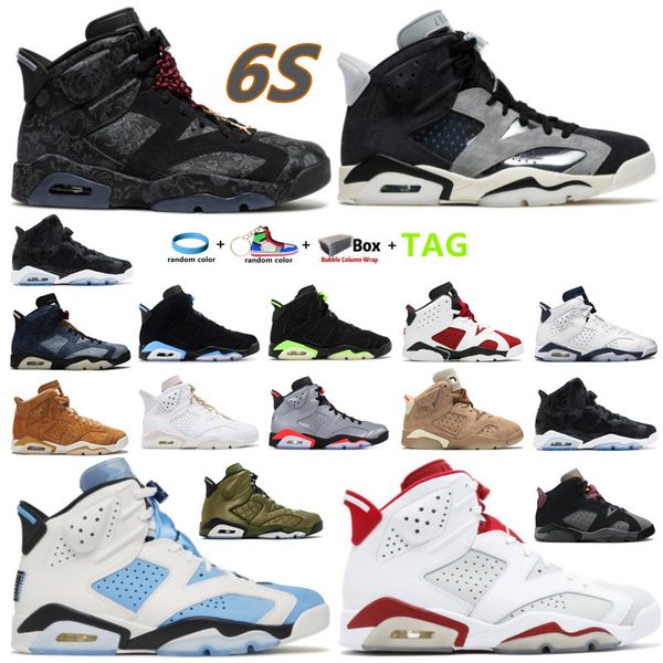 

2022 fashion basketball shoes 6 6s mens university blue british khaki electric green bordeaux black infrared hare cactus jack retros sports