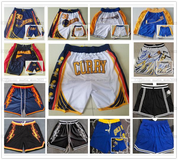 

2022 the finals 30 basketball stephen curry shorts training sweatpants with pocket zipper hip pop fashion 2015 2017 2018 stitched, Black