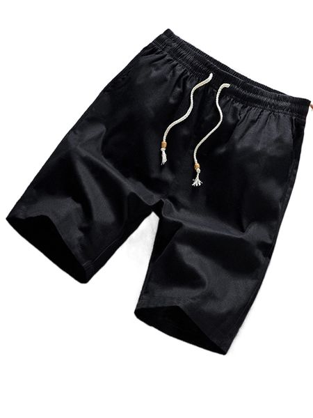 

men drawstring waist slant pocket shorts i6tw#, White;black