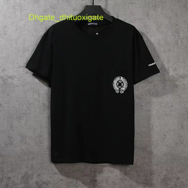 

brand mens luxury t shirts fashion ch men tees horseshoe cross designer tshirts summer classic man hip hop sweater sanskrit letter t-shirt, White;black