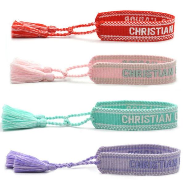 

brand designers adjustable bracelet luxury woven friendship bangle for women men vintage braided bangles embroidery tassel bracelets jewelry, Golden;silver