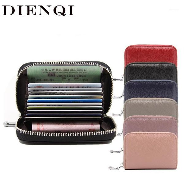 

rfid genuine leather bank holder wallet men women business creditcard cover case protection cardholder porte carte1233j, Brown;gray