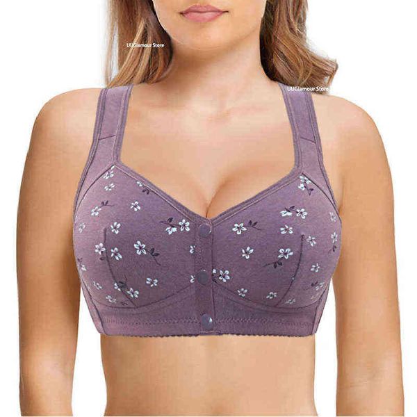 2021 New Bra Cotton Women Women Free Bras Front Crovuce Bralette Женщина удобное нижнее белье Большой бюст 52BC 50BC 48BC Cup L220726