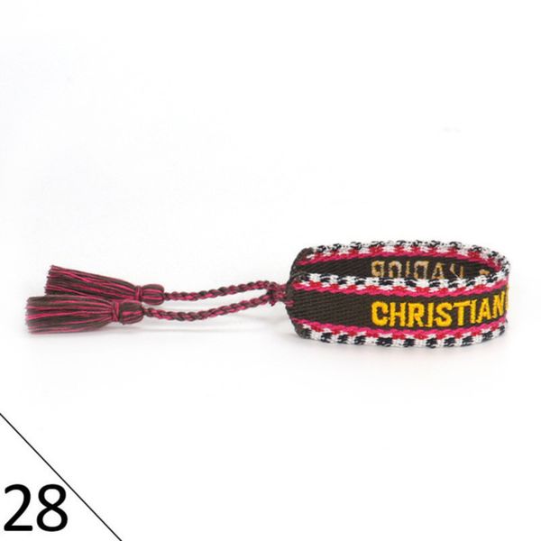 

designers fashion wovens friendship bracelet for luxury brand handmade braided bracelets with tassel print embroidery men bangle code 20-38, Golden;silver