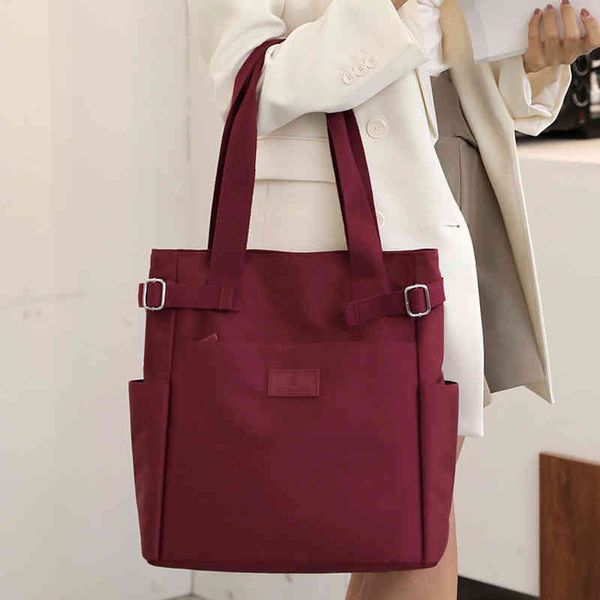 

fashion waterproof women handbag random large shoulder bag hobos bag nylon large capacity tote luxury handle crossbody task j0517, Black;red