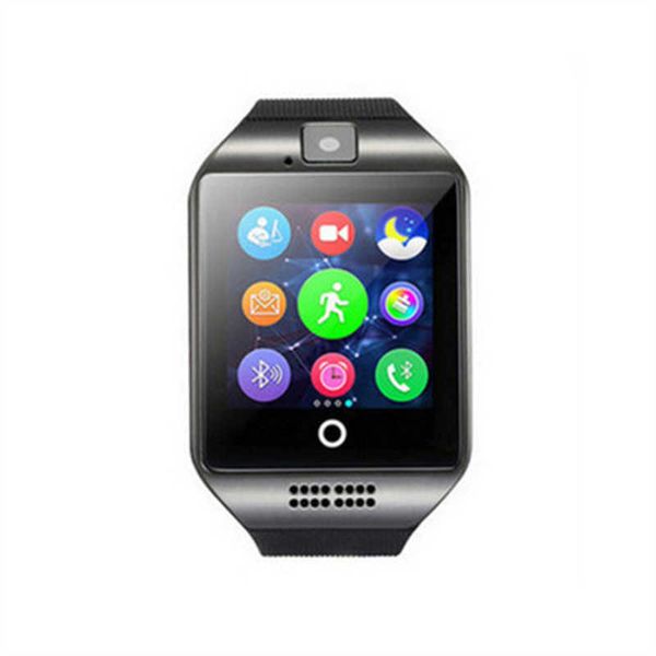 

q18 smart wristbands watches bluetooth smartwatch tf sim card nfc with camera chat software compatible android cellphones with retail packin