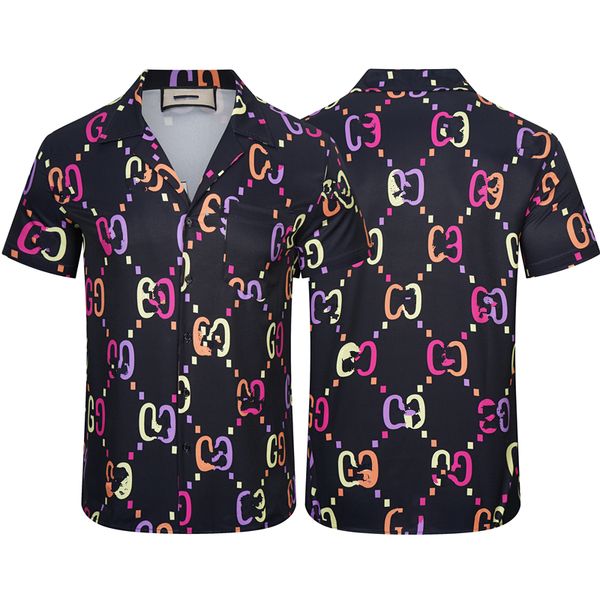 22ss Men Designer shirts Summer Short Sleeve Casual Shirts Fashion Loose Polos Beach Style Respirável Shirts Tee Clothing Asian Size M-3XL