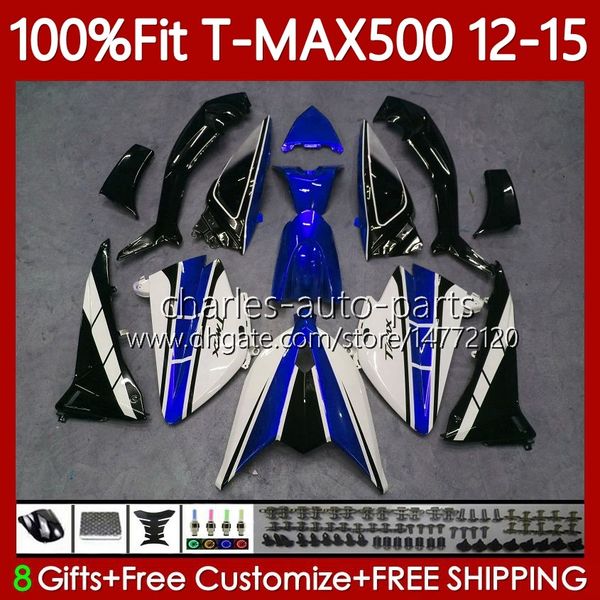 Yamaha için OEM gövdesi Max MAX 500 MAX-500 TMAX-500 2012 2013 2014 2015 Fairings 113No.96 T Max500 T-Max500 12-15 Tmax500 12 13 enjeksiyon kalıp gövdesi Beyaz Mavi