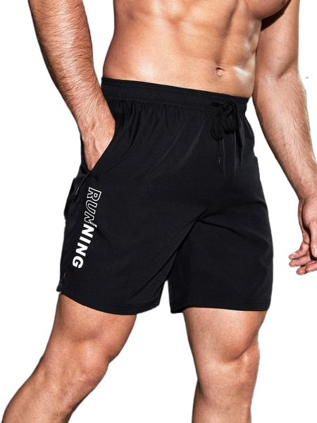 

men reflective letter graphic sports shorts s9og#, White;black