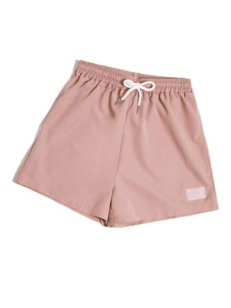 

letter patched detail drawstring waist shorts m124#, White;black