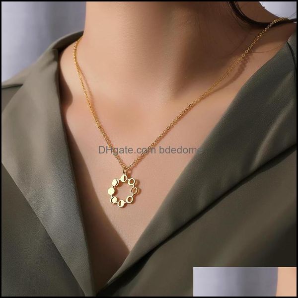 

pendant necklaces pendants jewelry stainless steel moon phase choker circle r celestial charm stylish co dhb3p, Silver