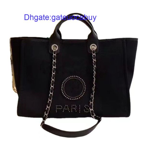 

luxury fashion women evening bags brand ch handbags pearl beach bag designers female canvas portable high-capacity classic trend big handbag, Black;red