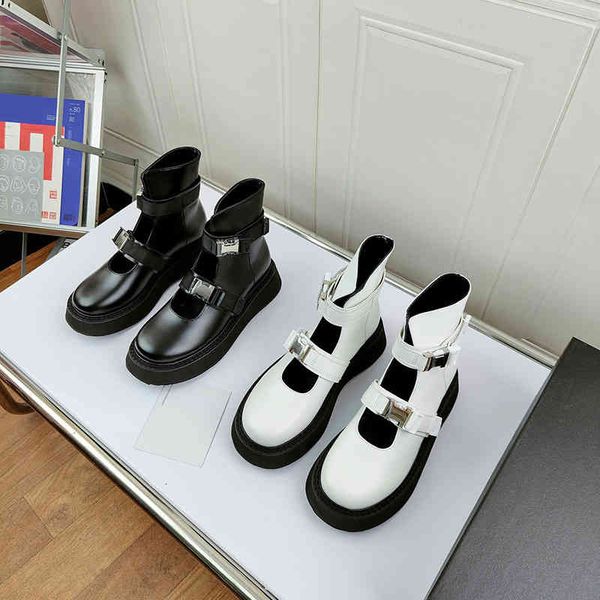 

slippers sweet cool girl martin boots metal socket bare dark hollow work clothes muffin thick soled big toe shoes, Black