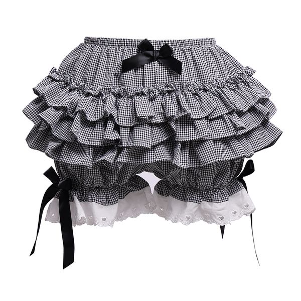 

lolita maid ruffle shorts for women girls cotton pants bloomers kawaii cute safe short pants, White;black