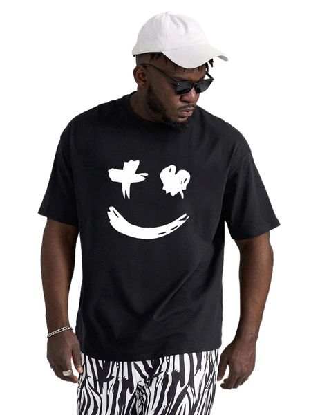

extended sizes men expression print tee 51im#, White;black