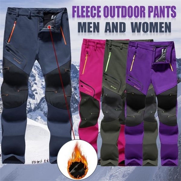 Pantaloni invernali da uomo caldi in pile da uomo Pantaloni da neve all'aperto da campeggio Trekking da lavoro Antivento Snowboard Sci Pantaloni traspiranti impermeabili 220330