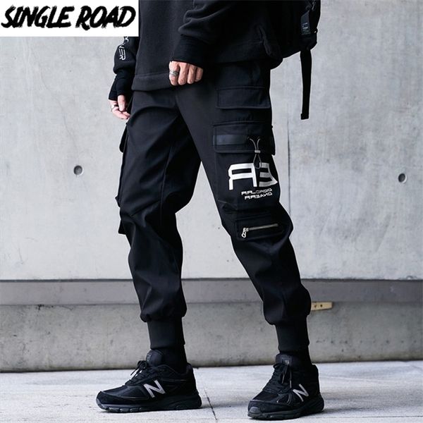 Pantaloni cargo da uomo Single Road Fashion Techwear Joggers Pantaloni tattici streetwear hip-hop maschili Track For 220325