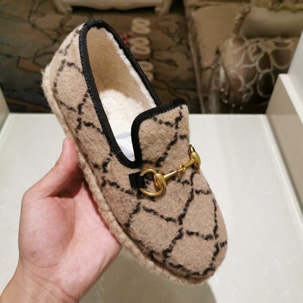 

fashion woman letter embroidered metal buckle ankle boot women wool snow boots r ladies winter loafers shoes box size 35-42, Black