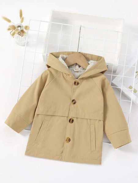 

toddler boys solid button front hooded coat she, Blue;gray