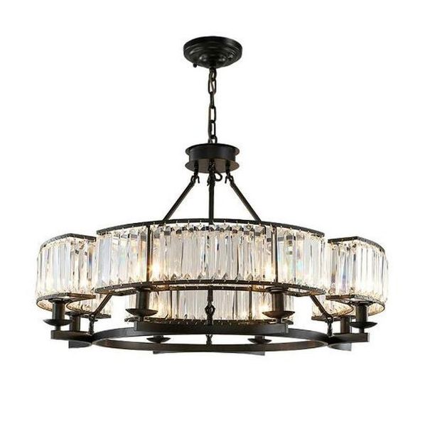 Lâmpadas pendentes iluminagem de cristal de estilo loft vintage Bronze Black Black Lustre