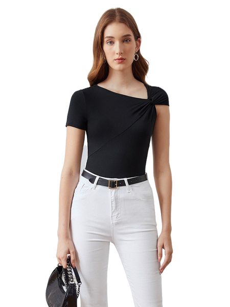 

motf premium modal twist t-shirt e8p9#, White