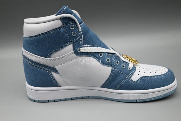 

1 1s high denim dm9036-104 basketball shoes womens mens size us 4-13 36-47