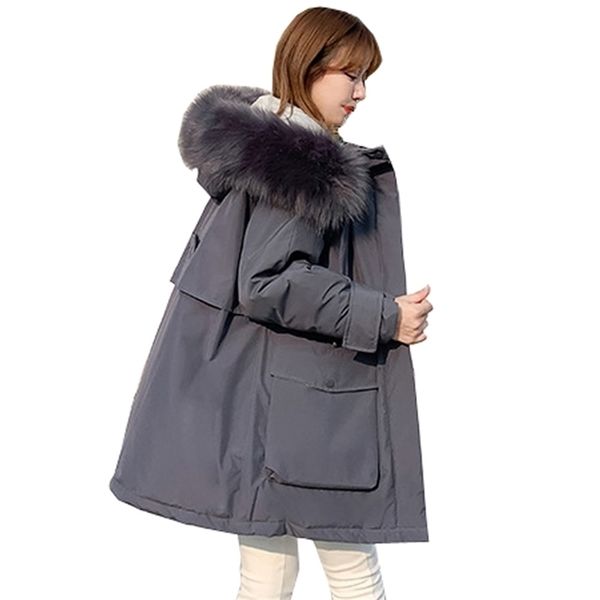 

new feather down parka female in long loose thickening heavy clothes coat winter parka women 929 201109, Black