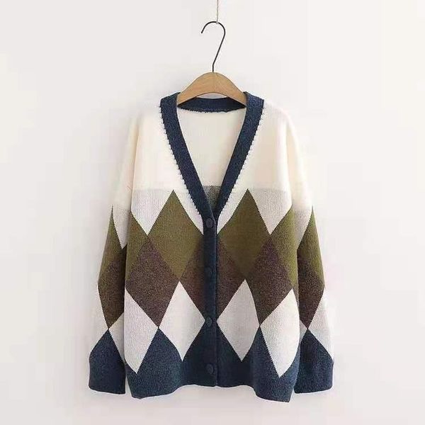 

2022 autumn winter korean loose knitted sweater temperament office ladies cardigan women all-match fashion outerwear knit coat, White;black