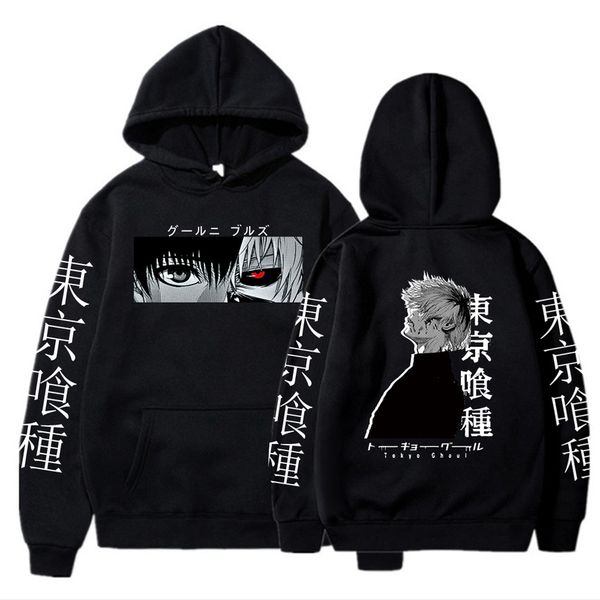 

tokyo ghoul anime hoodie pullovers sweatshirts ken kaneki graphic printed casual hip hop streetwear 220816, Black